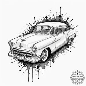 Car, tattoo flash sheet design, detailed cros... - эскиз тату (№1753202563_0, 22.07.2025 16:42) — tattoo-photo.ru