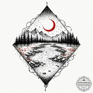 Tattoo sketch aquarius's water flowing as a s... - эскиз тату (№1753202817_0, 22.07.2025 16:46) — tattoo-photo.ru
