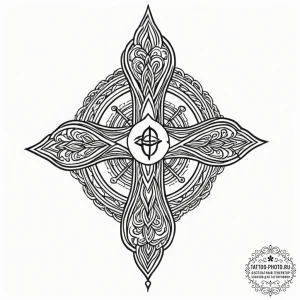 Amulet symbol, ink illustration for tattoo, s... - эскиз тату (№1753203577_0, 22.07.2025 16:59) — tattoo-photo.ru