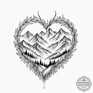 Tattoo design a minimalist tattoo of a heartb... - эскиз тату (№1753203662_0, 22.07.2025 17:01) — tattoo-photo.ru