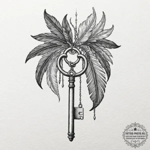 Tattoo design a set of keys on a ring, but ea... - эскиз тату (№1753206961_0, 22.07.2025 17:56) — tattoo-photo.ru