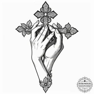 Tattoo design a silhouette of two hands holdi... - эскиз тату (№1753210843_0, 22.07.2025 19:00) — tattoo-photo.ru