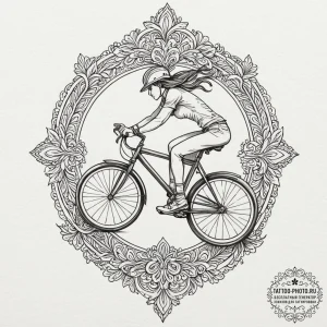 Tattoo design a cyclist's leg muscles in moti... - эскиз тату (№1753211616_0, 22.07.2025 19:13) — tattoo-photo.ru