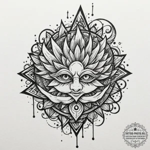 Tattoo sketch a unique pattern representing p... - эскиз тату (№1753211693_0, 22.07.2025 19:14) — tattoo-photo.ru