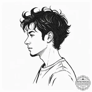 Man (silhouette/figure), tattoo sketch design... - эскиз тату (№1753212391_0, 22.07.2025 19:26) — tattoo-photo.ru