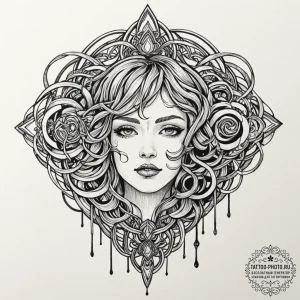 Tattoo sketch a series of abstract, heavy, da... - эскиз тату (№1753215972_0, 22.07.2025 20:26) — tattoo-photo.ru