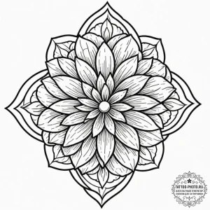 Heraldic lily, tattoo drawing outline, geomet... - эскиз тату (№1753217066_0, 22.07.2025 20:44) — tattoo-photo.ru