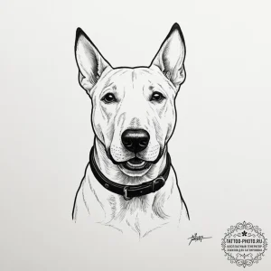 Bull terrier, tattoo drawing outline, on a cl... - эскиз тату (№1753217295_0, 22.07.2025 20:48) — tattoo-photo.ru