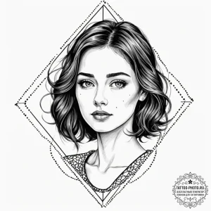 A sketch of daria, with her classic deadpan e... - эскиз тату (№1753217905_0, 22.07.2025 20:58) — tattoo-photo.ru