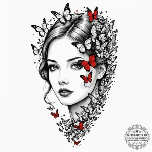 Tattoo design a porcelain doll's face, beauti... - эскиз тату (№1753219942_0, 22.07.2025 21:32) — tattoo-photo.ru