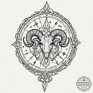 Tattoo sketch a zodiac glyph made of a specif... - эскиз тату (№1753220387_0, 22.07.2025 21:39) — tattoo-photo.ru