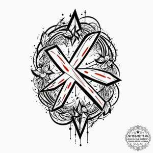 84. tattoo design: a minimalist "krada" rune,... - эскиз тату (№1753220929_0, 22.07.2025 21:48) — tattoo-photo.ru