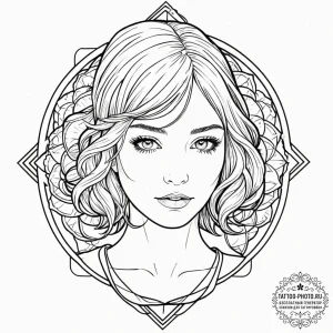 A neo-traditional tattoo of the main characte... - эскиз тату (№1753221529_0, 22.07.2025 21:58) — tattoo-photo.ru