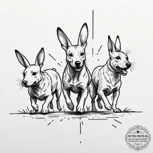 A sketch of the "dags" (dogs) from snatch, ch... - эскиз тату (№1753224409_0, 22.07.2025 22:46) — tattoo-photo.ru