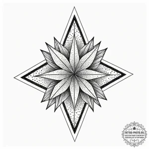 Six-pointed star, tattoo line art, black outl... - эскиз тату (№1753226349_0, 22.07.2025 23:19) — tattoo-photo.ru