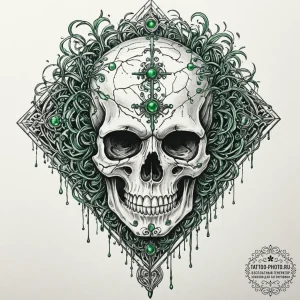 A tattoo design of the green cascading matrix... - эскиз тату (№1753227187_0, 22.07.2025 23:33) — tattoo-photo.ru