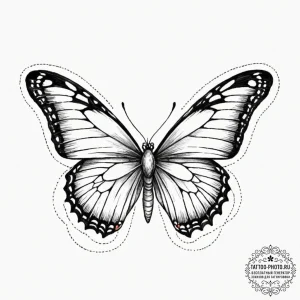 Tattoo design a butterfly with its wings show... - эскиз тату (№1753228099_0, 22.07.2025 23:48) — tattoo-photo.ru
