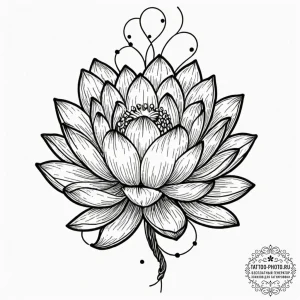 Tattoo sketch a lotus flower with roots made... - эскиз тату (№1753228264_0, 22.07.2025 23:51) — tattoo-photo.ru