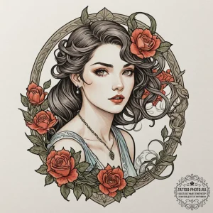 A graphic novel style tattoo of the main char... - эскиз тату (№1753228886_0, 23.07.2025 00:01) — tattoo-photo.ru