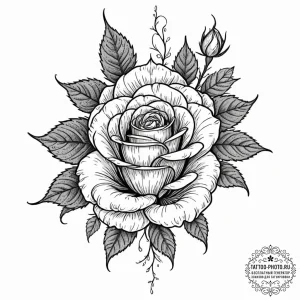 Tattoo sketch a vine with sharp thorns at its... - эскиз тату (№1753229260_0, 23.07.2025 00:07) — tattoo-photo.ru