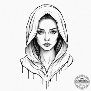 Tattoo sketch a subtle 'ghost' outline of a l... - эскиз тату (№1753229335_0, 23.07.2025 00:08) — tattoo-photo.ru
