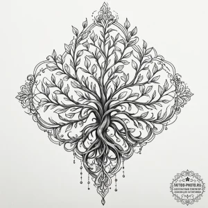 Tattoo sketch a plant growing in zero gravity... - эскиз тату (№1753230232_0, 23.07.2025 00:23) — tattoo-photo.ru