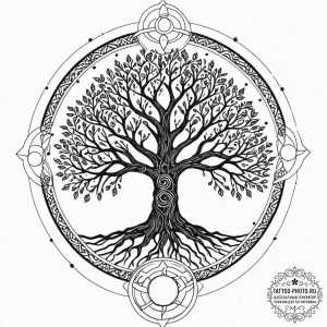 Tattoo design a stylized depiction of the nor... - эскиз тату (№1753231131_0, 23.07.2025 00:38) — tattoo-photo.ru