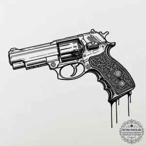 Deckard's pistol from blade runner, tattoo li... - эскиз тату (№1753232869_0, 23.07.2025 01:07) — tattoo-photo.ru