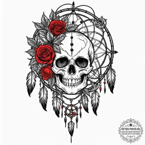 Dreamcatcher, tattoo line art, chicano tattoo... - эскиз тату (№1753233478_0, 23.07.2025 01:17) — tattoo-photo.ru