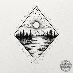 Tattoo design an abstract representation of a... - эскиз тату (№1753233860_0, 23.07.2025 01:24) — tattoo-photo.ru