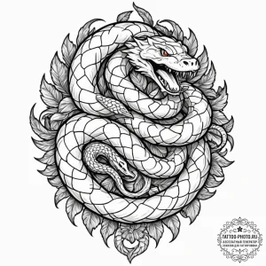 Tattoo sketch an uroboros serpent whose body... - эскиз тату (№1753235768_0, 23.07.2025 01:56) — tattoo-photo.ru