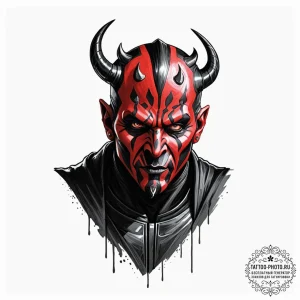 Graphic novel style portrait of a menacing da... - эскиз тату (№1753236453_0, 23.07.2025 02:07) — tattoo-photo.ru