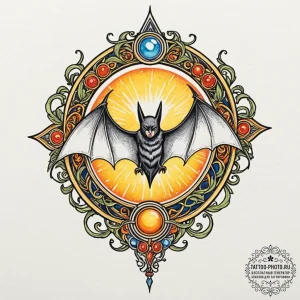 The bat-signal, tattoo sketch design, neo tra... - эскиз тату (№1753236605_0, 23.07.2025 02:10) — tattoo-photo.ru