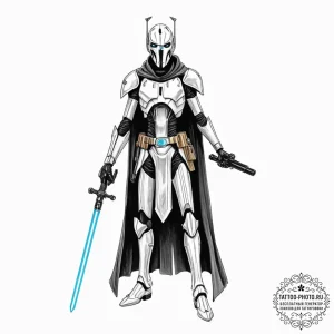 34. trash polka sketch of general grievous wi... - эскиз тату (№1753237136_0, 23.07.2025 02:18) — tattoo-photo.ru