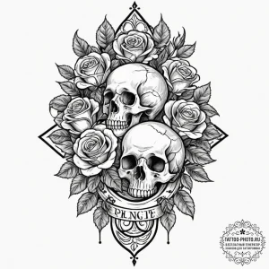 Tattoo design a level up notification overlai... - эскиз тату (№1753238893_0, 23.07.2025 02:48) — tattoo-photo.ru