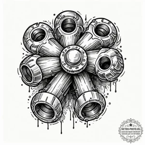Brass knuckles, tattoo drawing outline, detai... - эскиз тату (№1753239046_0, 23.07.2025 02:50) — tattoo-photo.ru