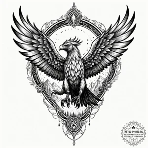 A neo-traditional tattoo of buckbeak the hipp... - эскиз тату (№1753239738_0, 23.07.2025 03:02) — tattoo-photo.ru
