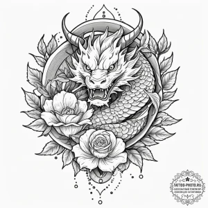 Tattoo design a single, resilient rose with t... - эскиз тату (№1753240123_0, 23.07.2025 03:08) — tattoo-photo.ru