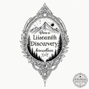 Tattoo design a quote about self-discovery.,... - эскиз тату (№1753241803_0, 23.07.2025 03:36) — tattoo-photo.ru