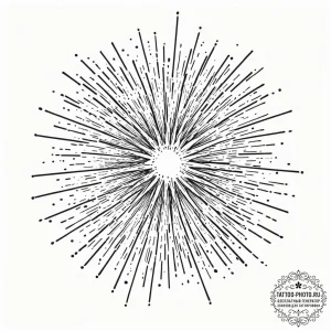 Tattoo sketch a supernova explosion, but the... - эскиз тату (№1753245607_0, 23.07.2025 04:40) — tattoo-photo.ru