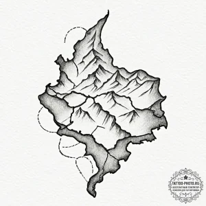 A watercolor sketch of the map of colombia, w... - эскиз тату (№1753246141_0, 23.07.2025 04:49) — tattoo-photo.ru