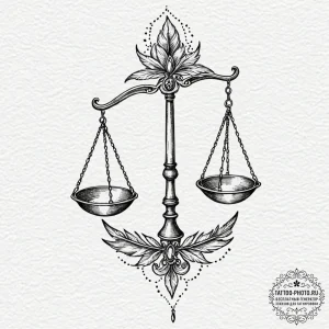 Tattoo sketch libra's scales, one side a geom... - эскиз тату (№1753246218_0, 23.07.2025 04:50) — tattoo-photo.ru