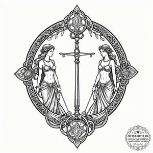 Tattoo sketch the glyph for libra (7th house)... - эскиз тату (№1753246371_0, 23.07.2025 04:52) — tattoo-photo.ru