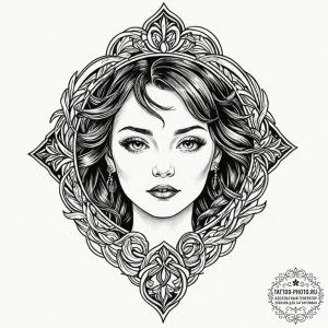 Tattoo design 'exit' symbol with a subtle doo... - эскиз тату (№1753246524_0, 23.07.2025 04:55) — tattoo-photo.ru