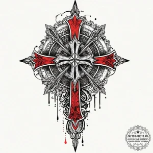 A templar knight's cross, concept art for tat... - эскиз тату (№1753247209_0, 23.07.2025 05:06) — tattoo-photo.ru