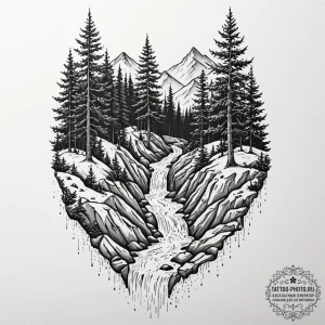 Tattoo design a tree with bark that resembles... - эскиз тату (№1753250792_0, 23.07.2025 06:06) — tattoo-photo.ru