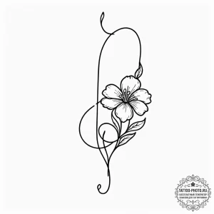 Tattoo sketch a flower whose stem is a musica... - эскиз тату (№1753251021_0, 23.07.2025 06:10) — tattoo-photo.ru