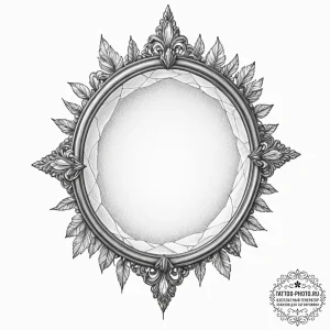 Reflections in a broken mirror, showing a fra... - эскиз тату (№1753251704_0, 23.07.2025 06:21) — tattoo-photo.ru