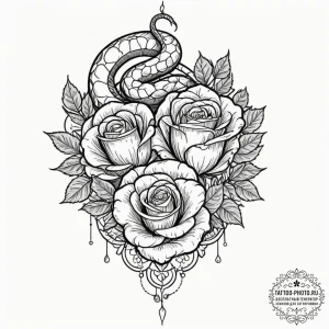 Tattoo sketch an uroboros serpent whose body... - эскиз тату (№1753251855_0, 23.07.2025 06:24) — tattoo-photo.ru