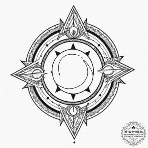 Tattoo sketch a celestial body with a blackwo... - эскиз тату (№1753253683_0, 23.07.2025 06:54) — tattoo-photo.ru